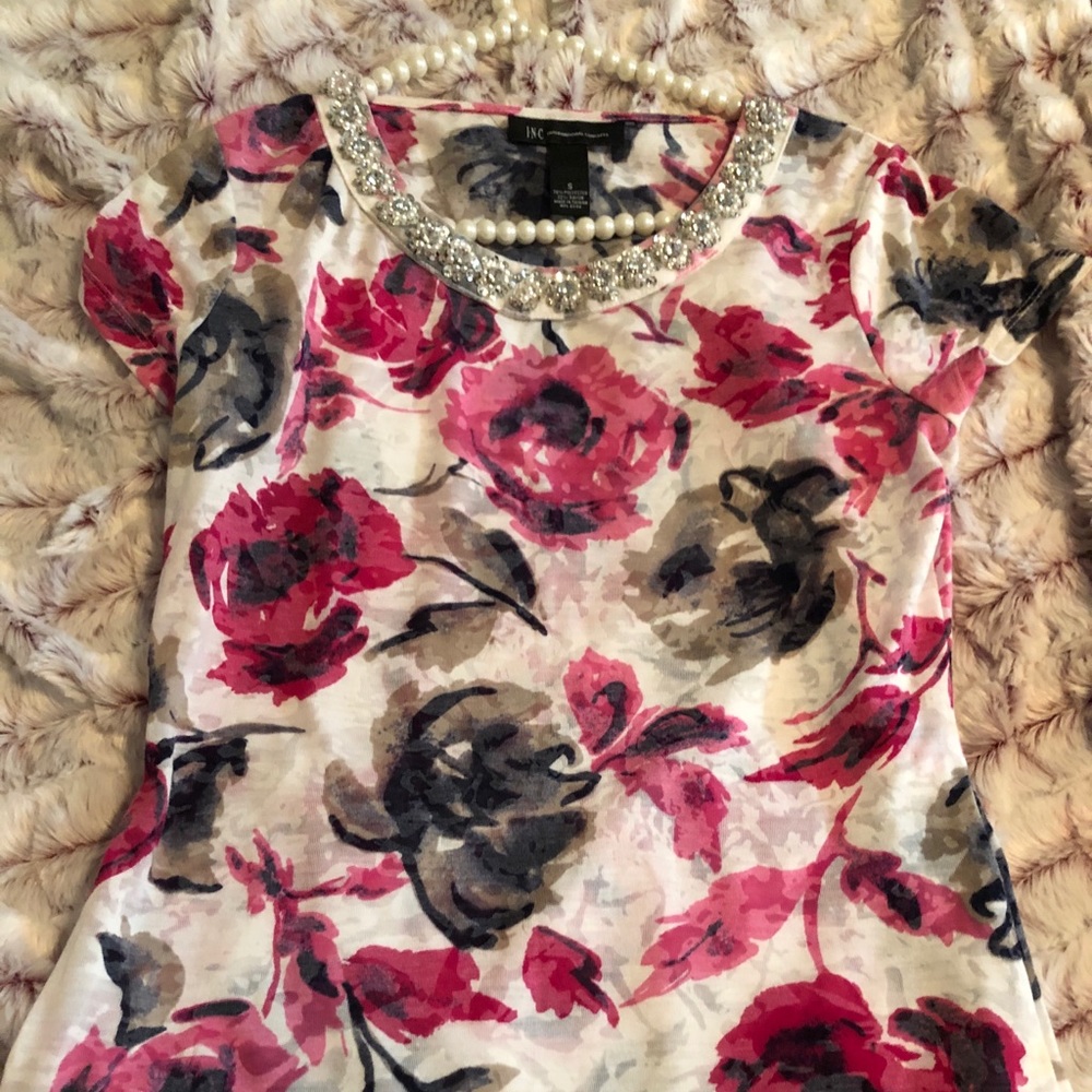 INC Blouse w/ Beaded Neckline
